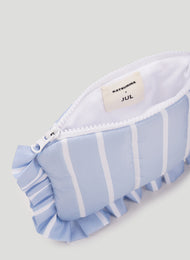 Blue striped vanity bag with ruffles KATSURINA + JUL