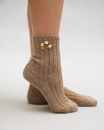 Socks with satin flowers KATSURINA + JUL