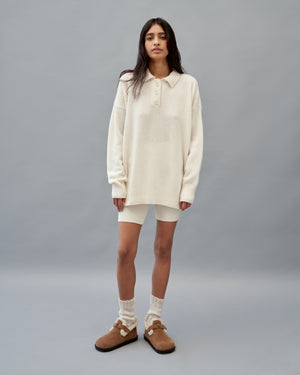 Milk oversized knitted polo sweater with cashmere addition KATSURINA + JUL