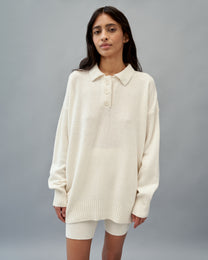 Milk oversized knitted polo sweater with cashmere addition KATSURINA + JUL