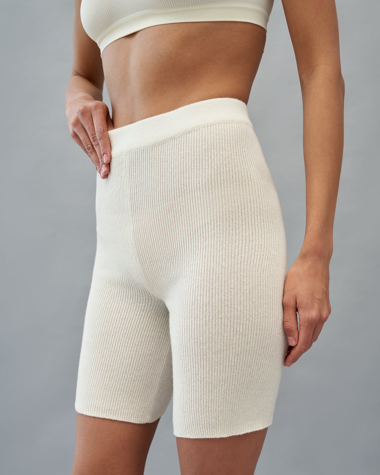 Milk knitted legging shorts with cashmere addition KATSURINA + JUL