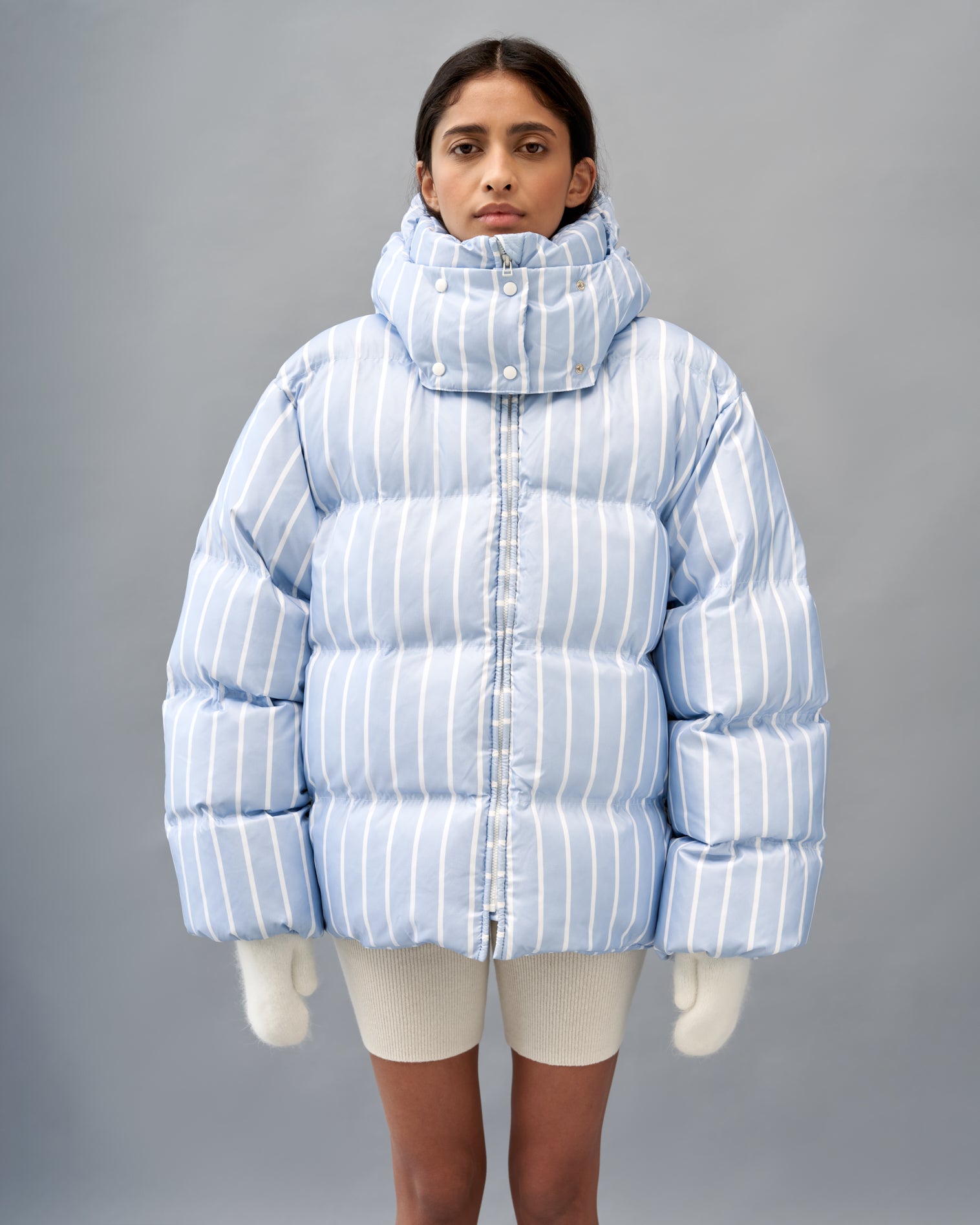 Oversize down jacket with a blue stripes KATSURINA + JUL – KATSURINA EN