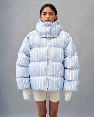 Oversize down jacket with a blue stripes KATSURINA + JUL