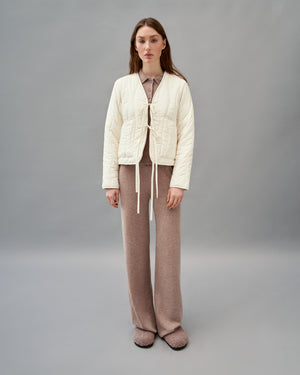 Light brown melange knitted pants with cashmere addition KATSURINA + JUL