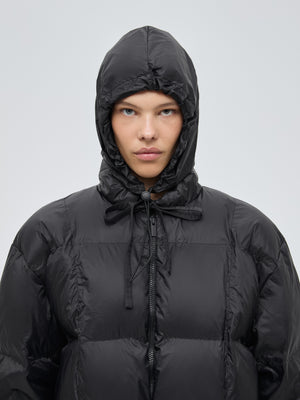 Slim black down jacket