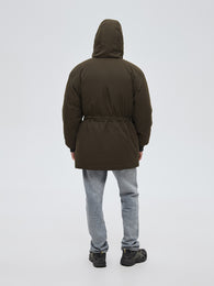 Relaxed parka in khaki