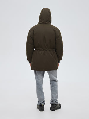 Relaxed parka in khaki