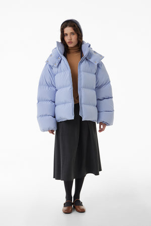 Short oversize down jacket blue