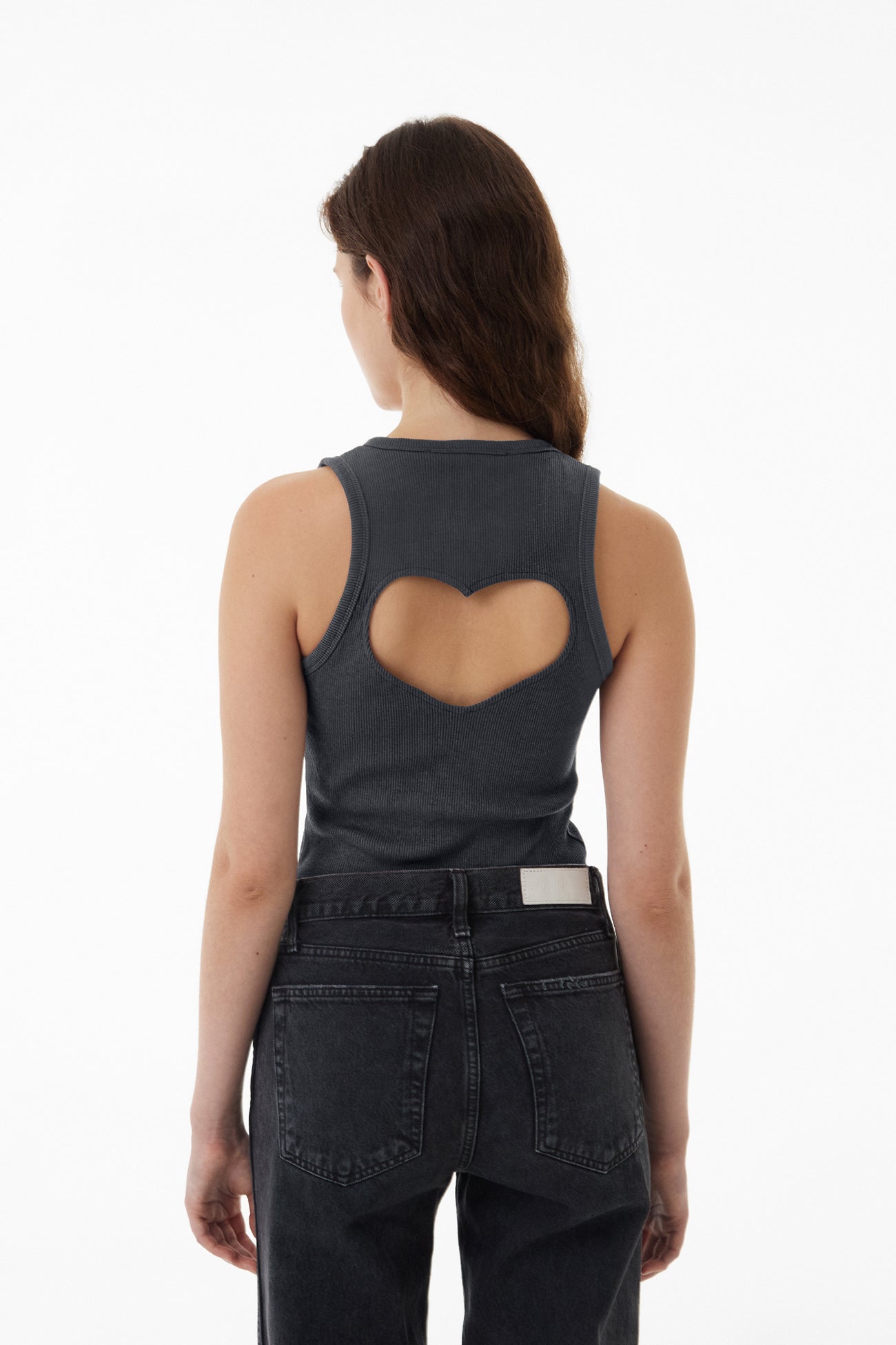 Tank top with a heart graphite
