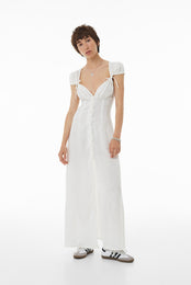 Linen dress with buttons SS23 milk