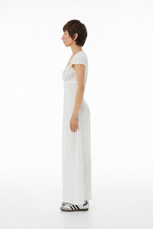 Linen dress with buttons SS23 milk