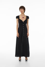 Linen dress with buttons SS23 black