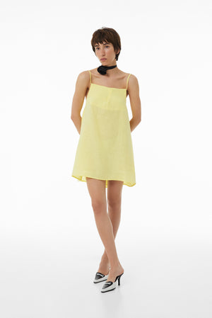 Linen short dress SS23 yellow