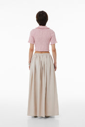 Cropped shirt of harvested linen SS23 pink