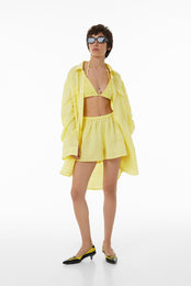 Oversize linen shirt SS23 yellow