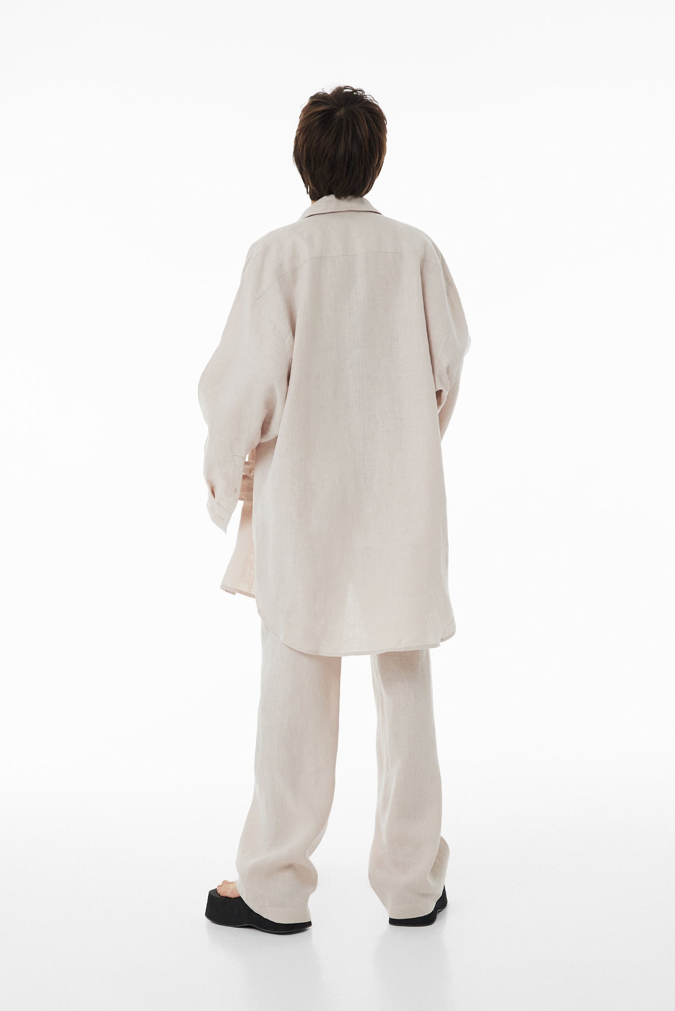 Oversize linen shirt SS23 beige