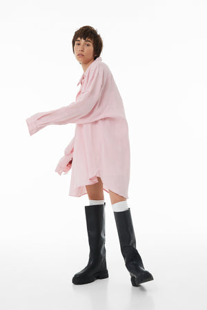 Oversize linen shirt SS23 pink