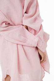 Oversize linen shirt SS23 pink
