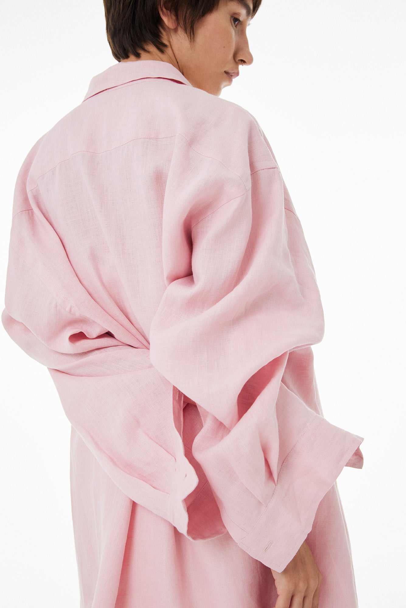 Oversize linen shirt SS23 pink