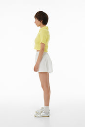 Cropped shirt of harvested linen SS23 yellow