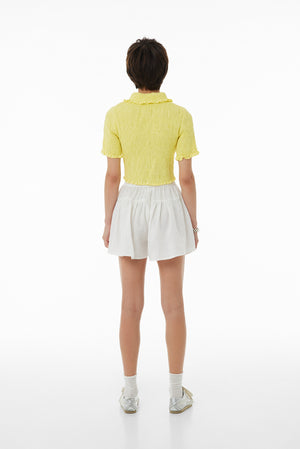 Cropped shirt of harvested linen SS23 yellow