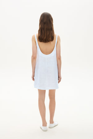 Linen mini dress with bra white