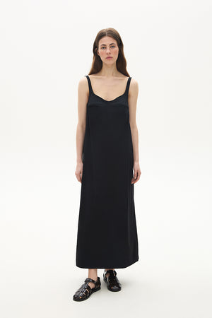 Long dress with bra and open back black