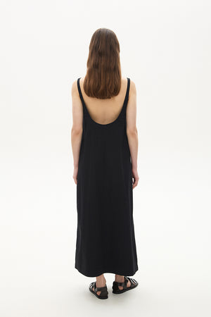 Long dress with bra and open back black