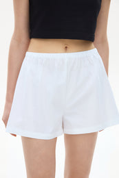Cotton suit with shorts white