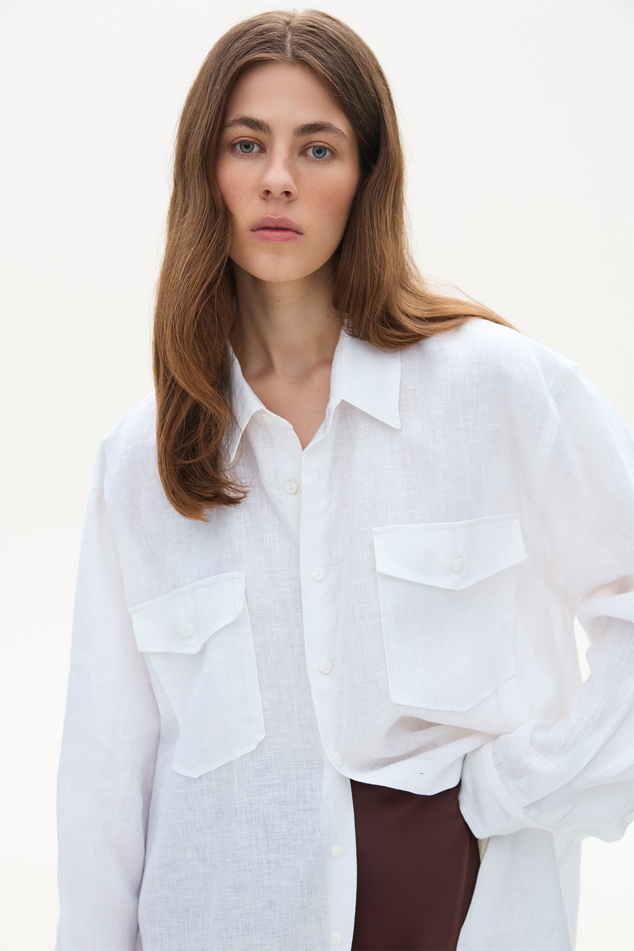 Oversize linen shirt white