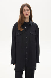 Oversize linen shirt black