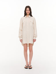 Loose-fit linen shirt ivory