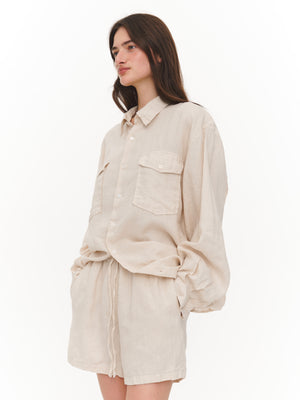 Basic linen shorts ivory
