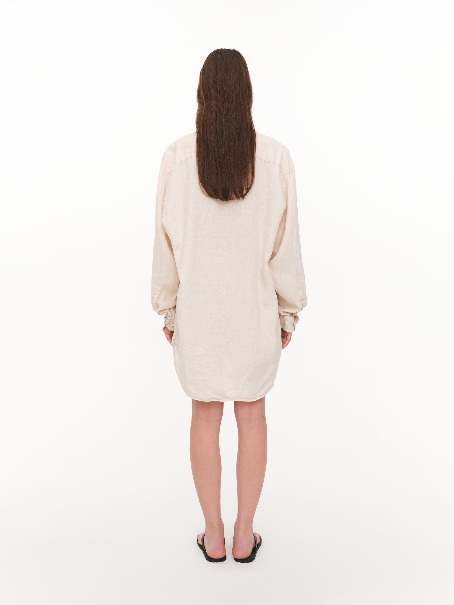 Loose-fit linen shirt ivory