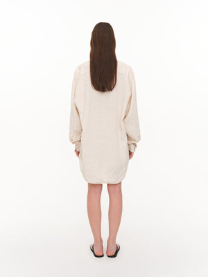 Loose-fit linen shirt ivory
