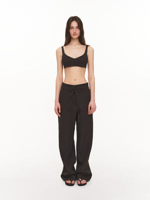 Minimalist linen top khaki