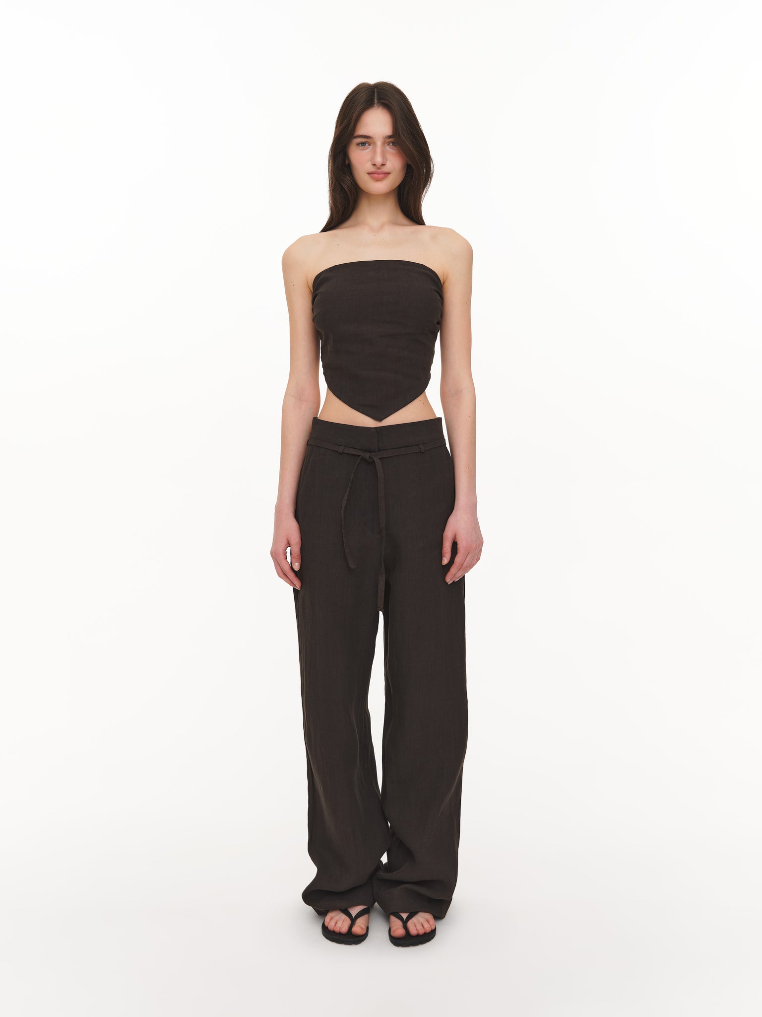 Basic linen pants khaki