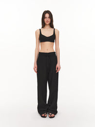 Minimalist linen top black