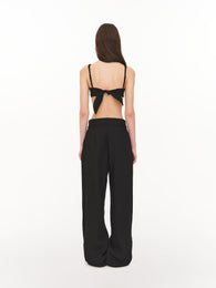 Minimalist linen top black