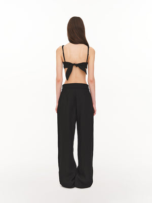 Minimalist linen top black