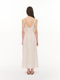 Linen midi dress ivory