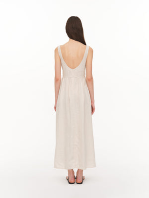 Linen midi dress ivory