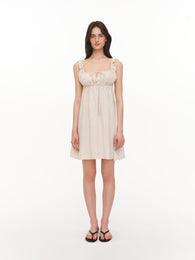 Linen mini dress ivory