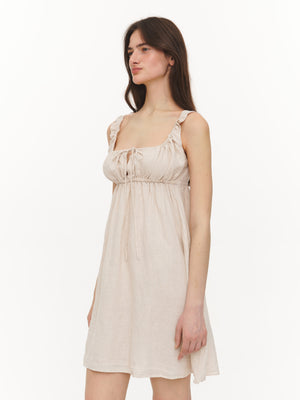 Linen mini dress ivory