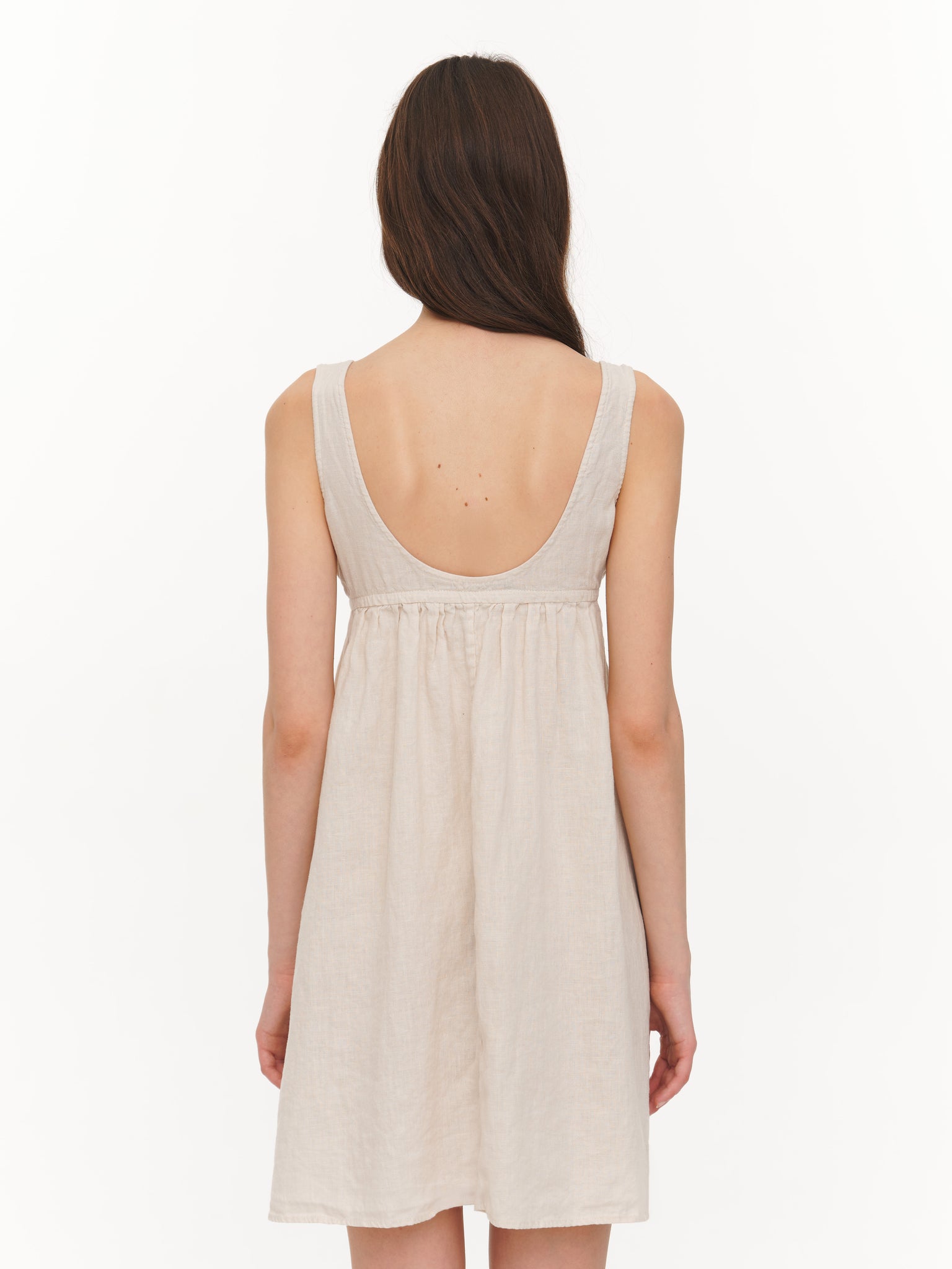 Linen mini dress ivory