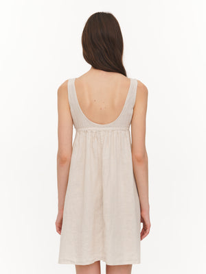 Linen mini dress ivory