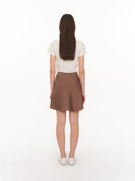 Satin mini skirt brown