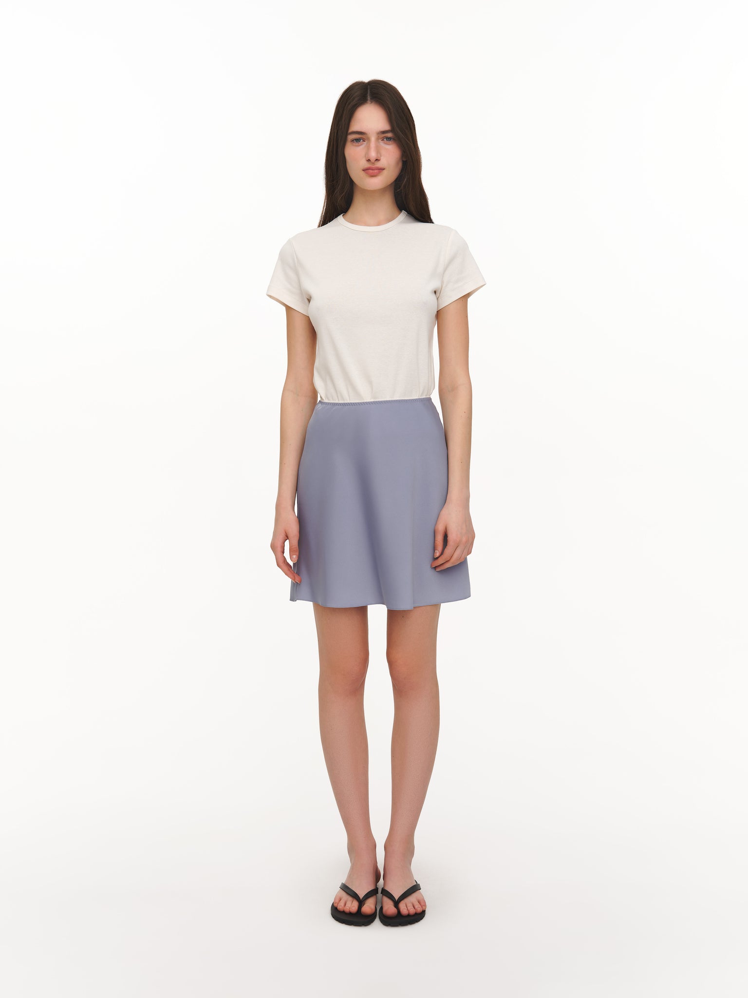 Satin mini skirt blue