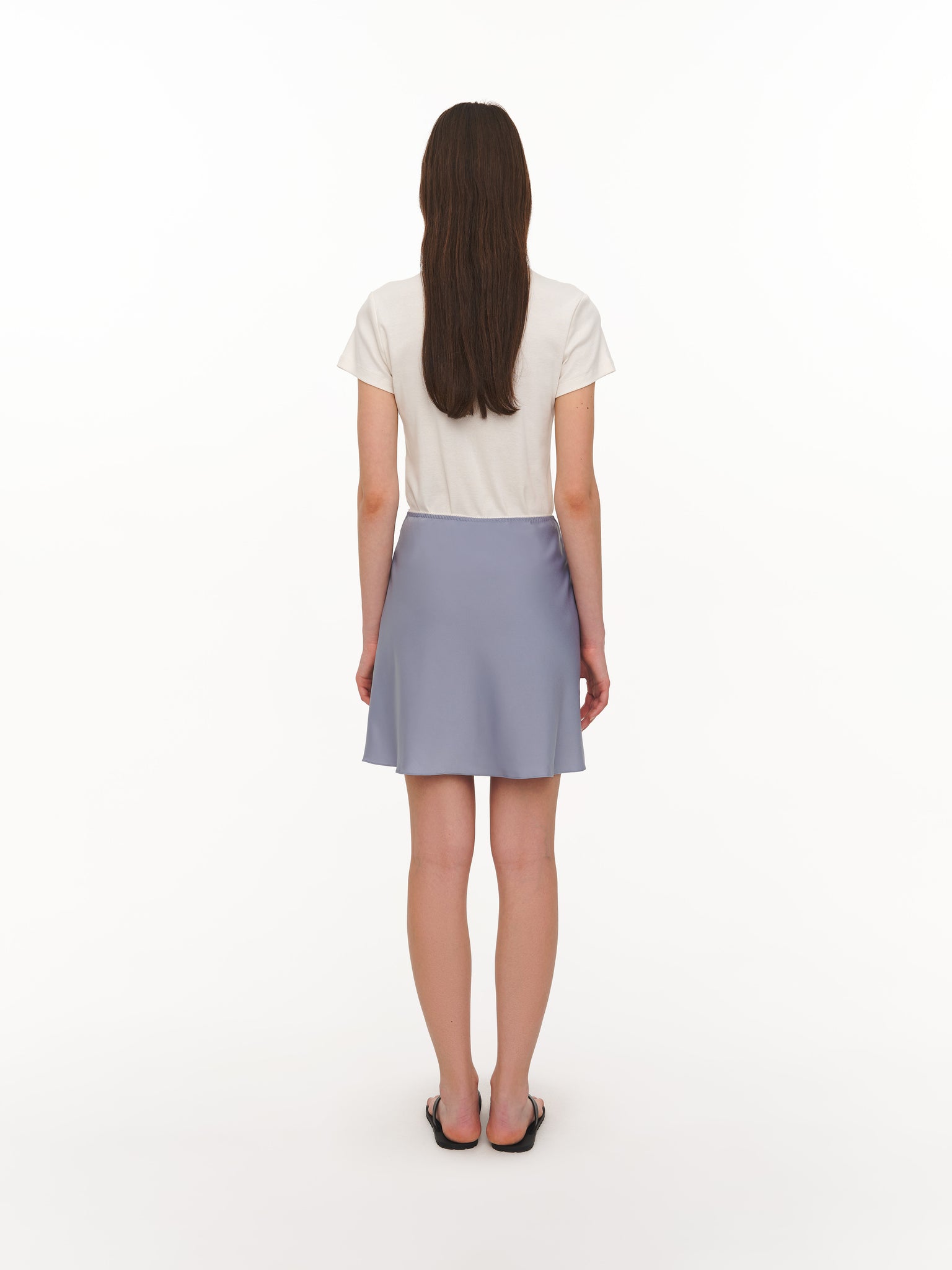 Satin mini skirt blue