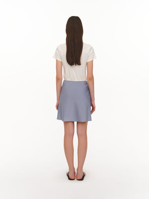 Satin mini skirt blue